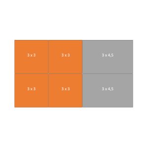 Easy-up tent 6 x10,5 mtr wit/zwart (brandvertragend) [incl. op- en afbouw]