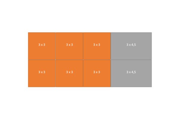 Easy-up tent 6 x13,5 mtr wit/zwart (brandvertragend) [incl. op- en afbouw]