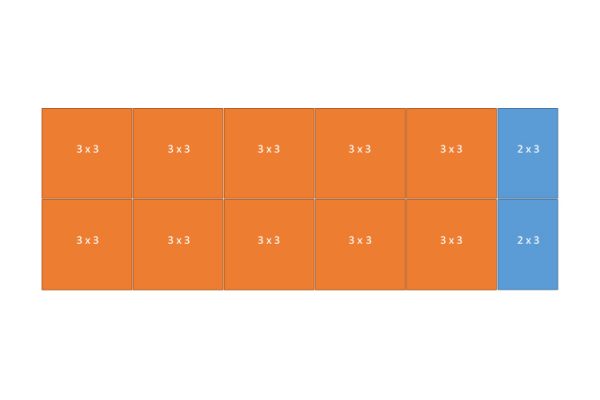 Easy-up tent 6 x17 mtr wit/zwart (brandvertragend) [incl. op- en afbouw]