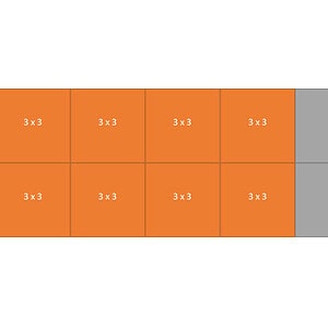 Easy-up tent 6 x18,5 mtr wit/zwart (brandvertragend) [incl. op- en afbouw]