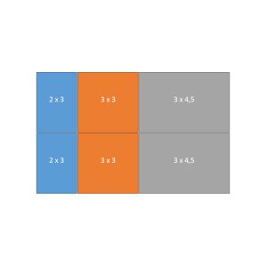 Easy-up tent 6 x 9,5 mtr wit/zwart (brandvertragend) [incl. op- en afbouw]
