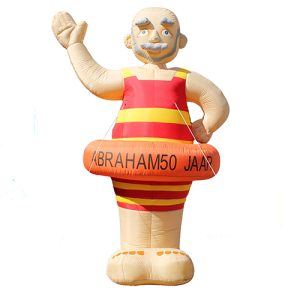 Opblaasbare Abraham in badpak (4 meter)