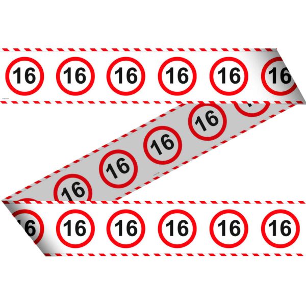 Afzetlint 16 jaar verkeersbord