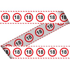 Afzetlint 18 jaar verkeersbord