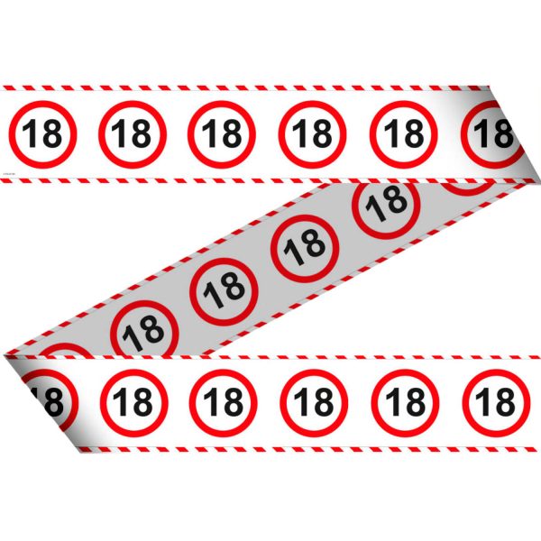 Afzetlint 18 jaar verkeersbord