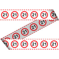Afzetlint 21 jaar verkeersbord