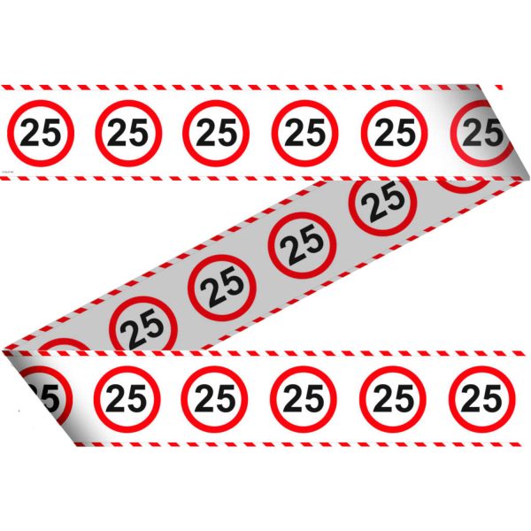 Afzetlint 25 jaar verkeersbord