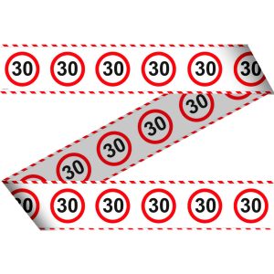 Afzetlint 30 jaar verkeersbord