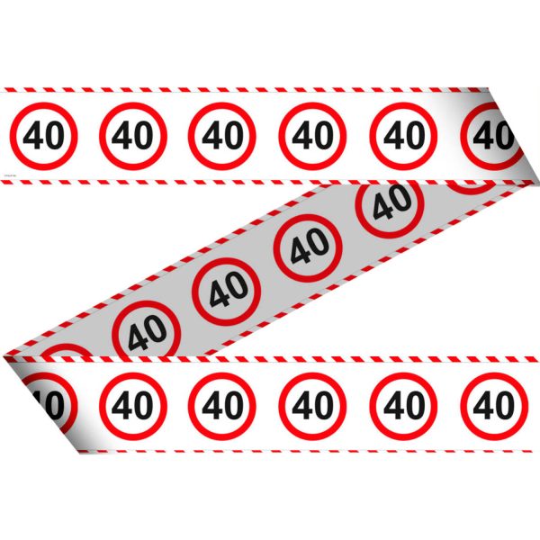 Afzetlint 40 jaar verkeersbord