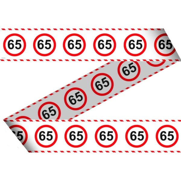 Afzetlint 65 jaar verkeersbord