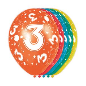 Ballonnen 3 jaar (5 stuks)