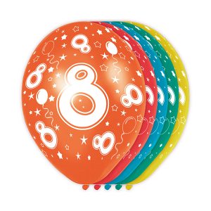 Ballonnen 8 jaar (5 stuks)