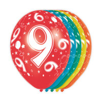 Ballonnen 9 jaar (5 stuks)