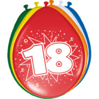 Ballonnen 18 jaar (8 stuks)