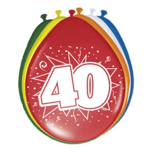 Ballonnen 40 jaar 30cm (8 stuks)