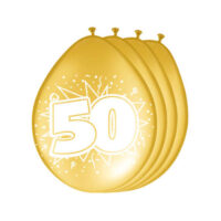 Ballonnen 50 jaar goudkleurig (8 stuks)