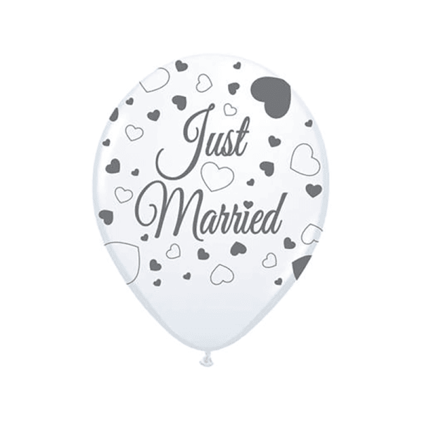Ballonnen Just Married (8 stuks)
