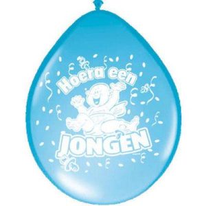 Ballonnen Hoera een jongen 30cm (8 stuks)