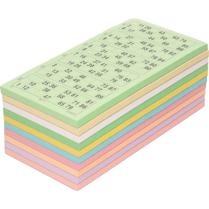 Bingokaarten 1-90 (100 stuks)