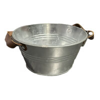 Drankenkoeler zink met lederen handgrepen Ø 25