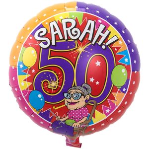 Sarah 50 jaar folieballon 43cm