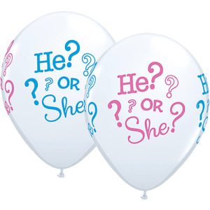 Gender Reveal Ballonnen He? or She? 28cm - 25 stuks
