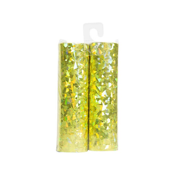 Holografische goudkleurige serpentines (2 stuks) - Afbeelding 2