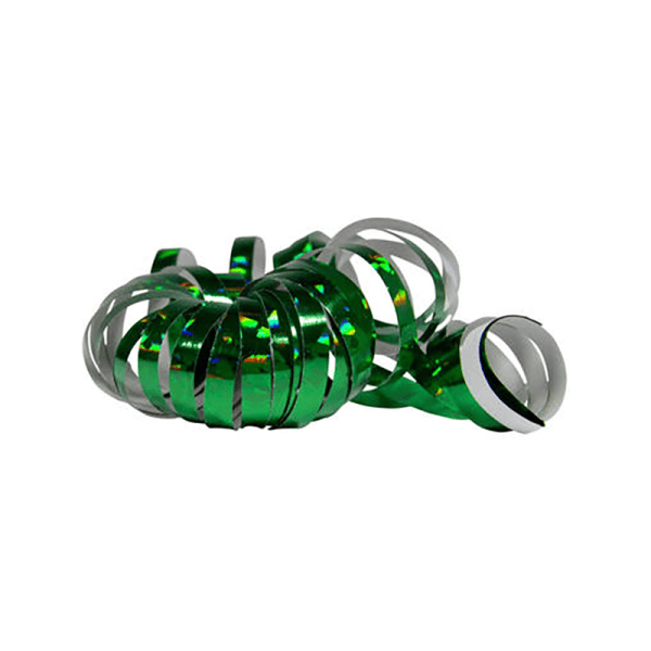 Holografische groene serpentines (2 stuks)