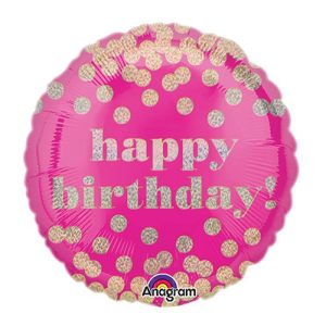 Happy birthday roze folieballon 46cm
