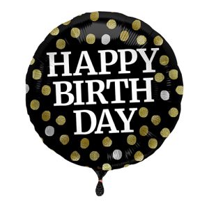 Happy birthday zwarte folieballon 45cm