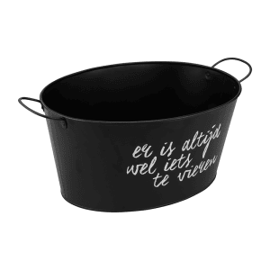 Metalen teil zwart ovaal