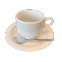 Koffiekop en schotel + lepeltje