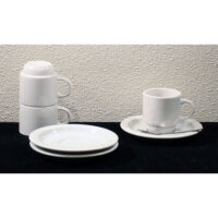 Koffiekop en schotel + lepeltje model klein