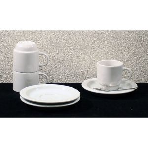 Koffiekop en schotel + lepeltje model klein