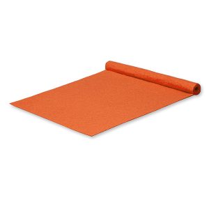 Loper oranje met protectiefolie 1 mtr breed p/mtr