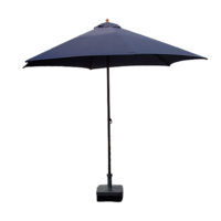 Parasol 6 hoekig met voet (240x290) blauw