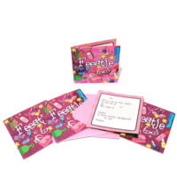 Uitnodiging feestje met envelop (paars)