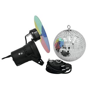 Spiegelbol Ø 20cm met kleurenspot