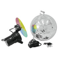 Spiegelbol Ø 50cm met kleurenspot