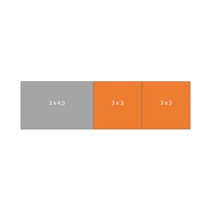 Easy-up tent 3 x10,5 mtr wit/zwart (brandvertragend) [incl. op- en afbouw]