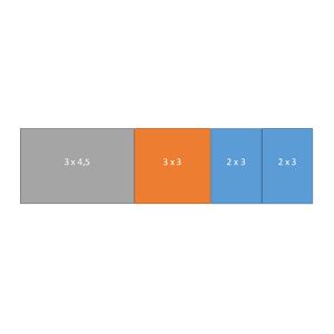 Easy-up tent 3 x11,5 mtr wit/zwart (brandvertragend) [incl. op- en afbouw]