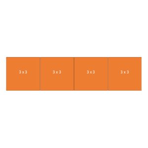 Easy-up tent 3 x12 mtr wit/zwart (brandvertragend) [incl. op- en afbouw]
