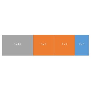 Easy-up tent 3 x12,5 mtr wit/zwart (brandvertragend) [incl. op- en afbouw]