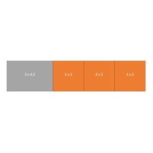 Easy-up tent 3 x13,5 mtr wit/zwart (brandvertragend) [incl. op- en afbouw]