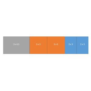 Easy-up tent 3 x14,5 mtr wit/zwart (brandvertragend) [incl. op- en afbouw]