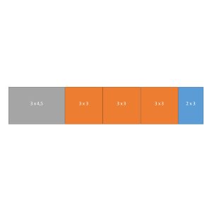 Easy-up tent 3 x15,5 mtr wit/zwart (brandvertragend) [incl. op- en afbouw]