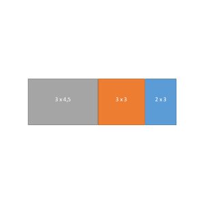 Easy-up tent 3 x 9,5 mtr wit/zwart (brandvertragend) [incl. op- en afbouw]