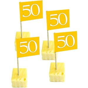Prikkers Goud 50 vlaggetjes (50 stuks)
