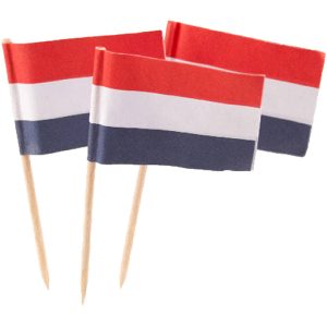 Prikkers Nederlandse vlaggetjes (50 stuks)