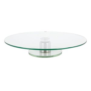 Draaibaar taartplateau 2cm hoog 30cm glas